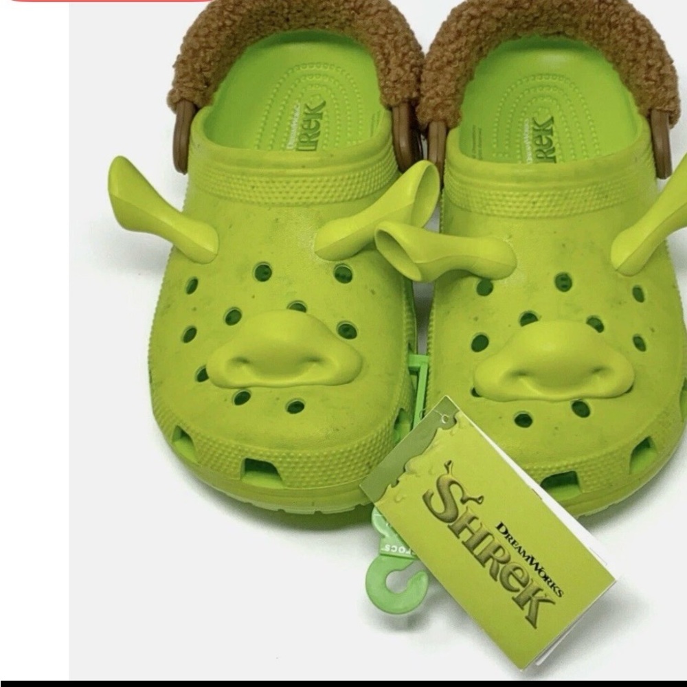 CROCS Lime Green Shrek Slippers